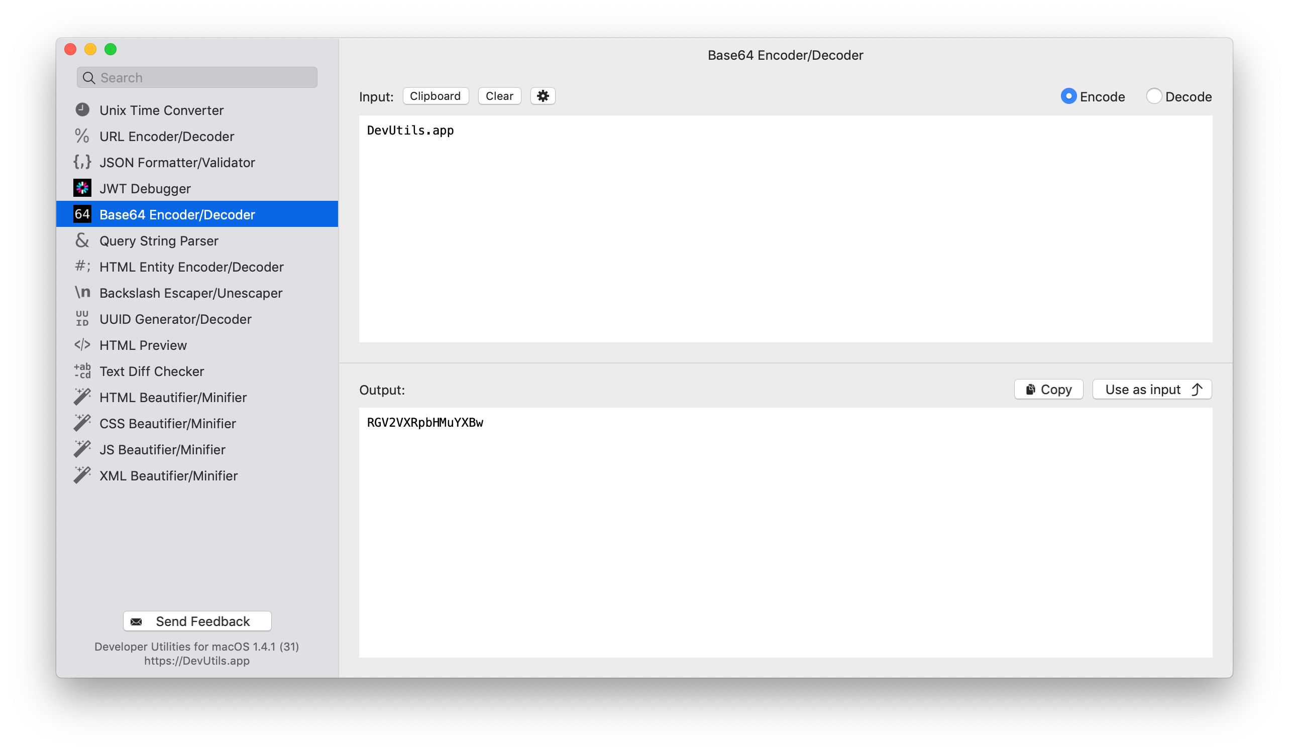 Base64 Encoder/Decoder macOS app