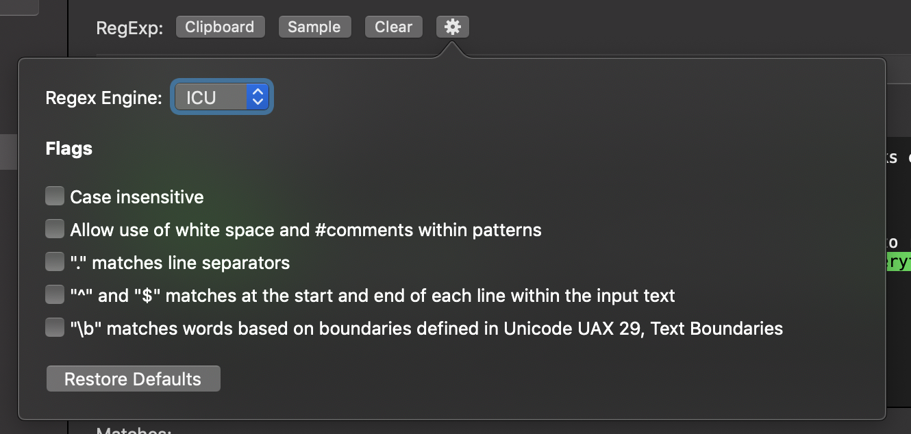 DevUtils.app: RegExp Tester Settings macOS app